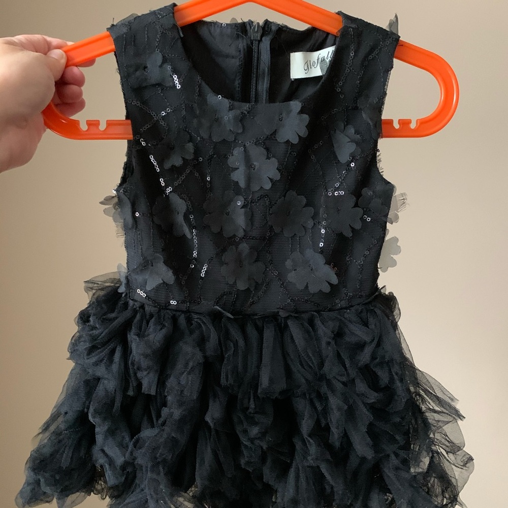 Girls 12month fancy black flower dress